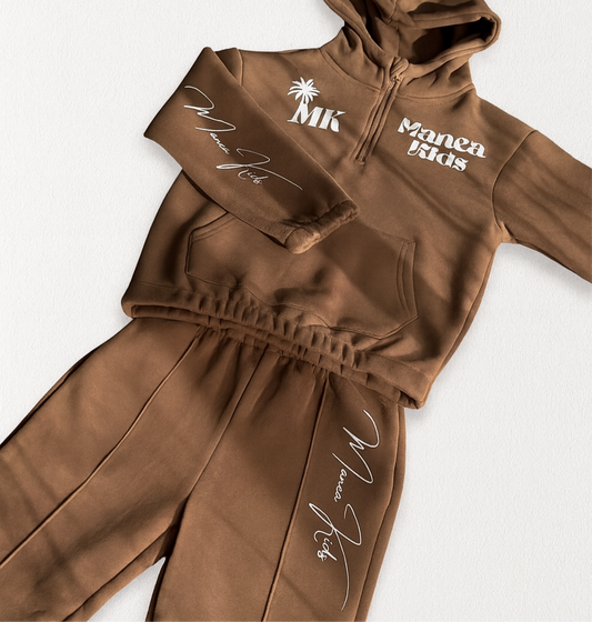 MK Cocoa Quarter Zip Tracksuit Set